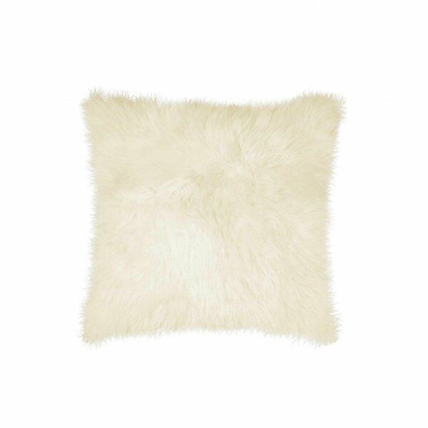 Homeroots 18 x 18 in. New Zealand Sheepskin Pillow Natural 293200